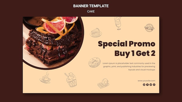 Gratis PSD speciale promo cakewinkel sjabloon voor spandoek