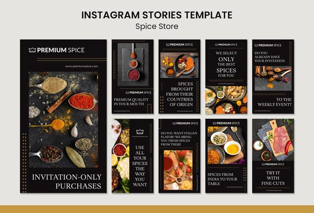 Spice store concept instagram verhalen sjabloon
