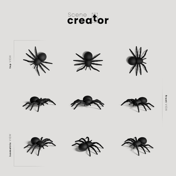 Gratis PSD spin verschillende hoeken halloween scene maker