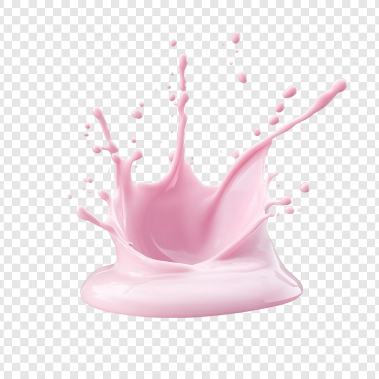 PSD gratuito splash liquido rosa una deliziosa corona cremosa