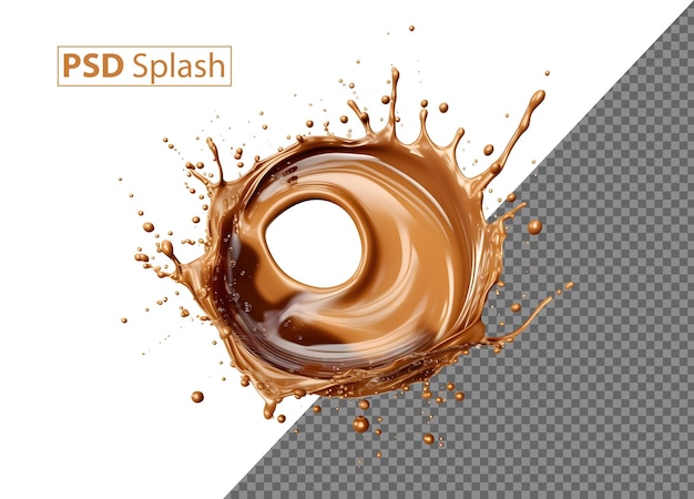 PSD gratuito splash de remolino de chocolate psd aislado en el fondo