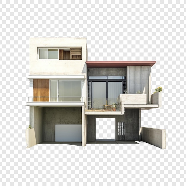 Split level 5 huis geïsoleerd op transparante achtergrond