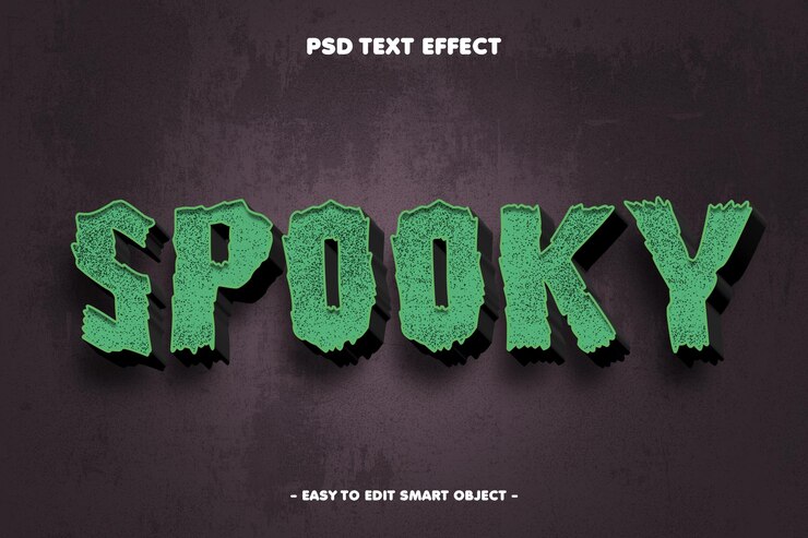 PSD Gratis spooky horror editable text effect