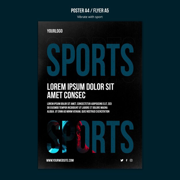 Sport advertentie folder sjabloon