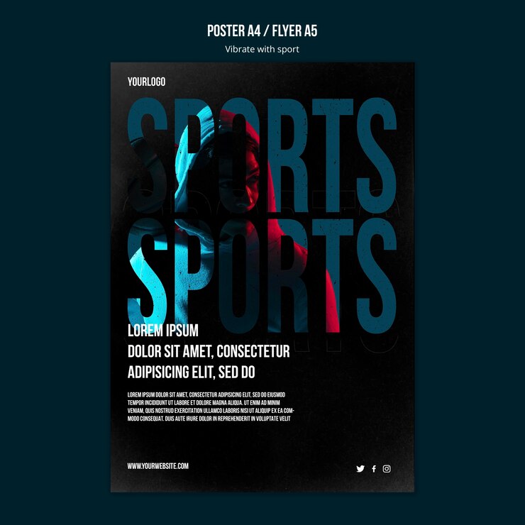 Gratis PSD sport advertentie poster sjabloon