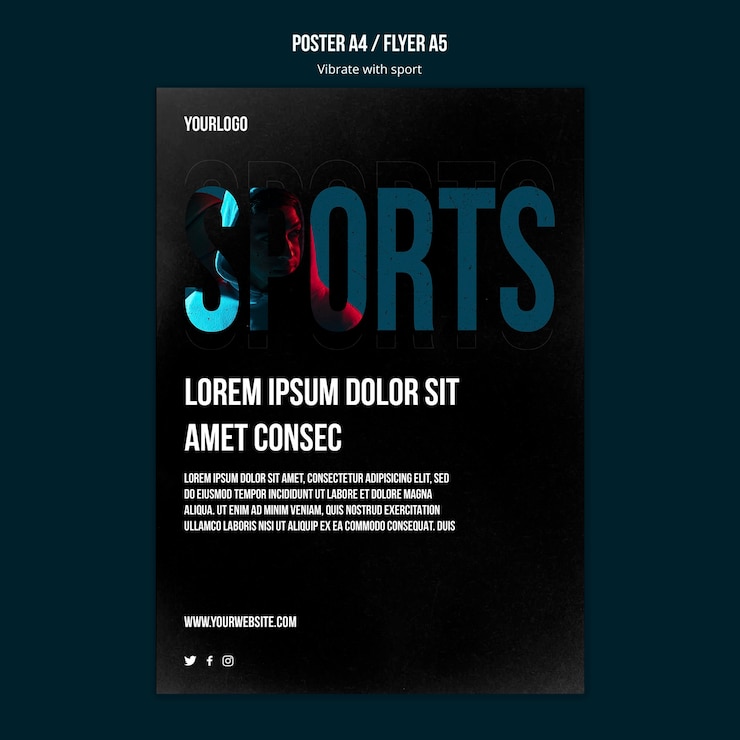 Gratis PSD sport advertentie sjabloon flyer