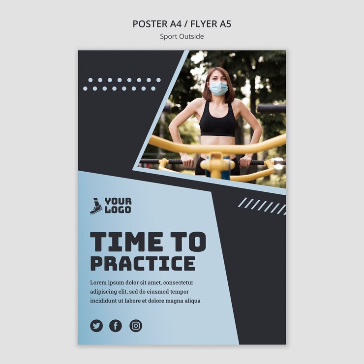 PSD gratuito sport al di fuori del design del modello di poster