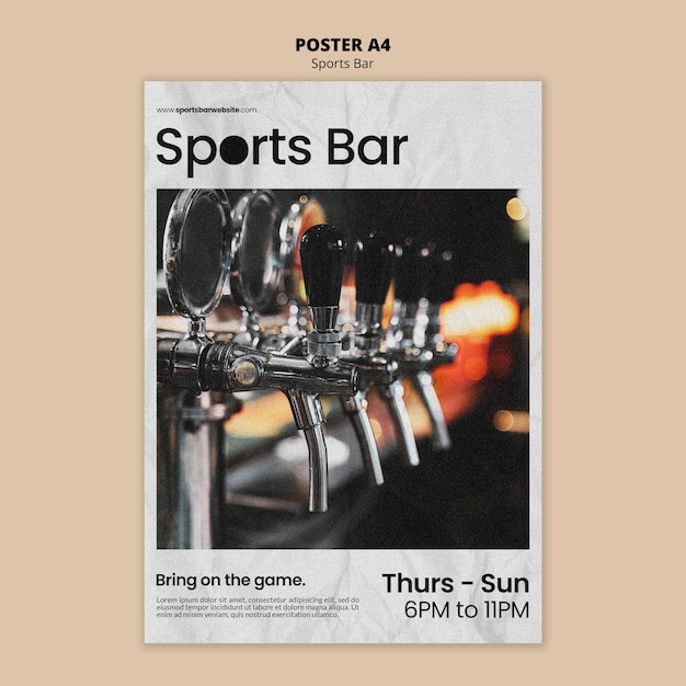 Sport bar verticale poster sjabloon