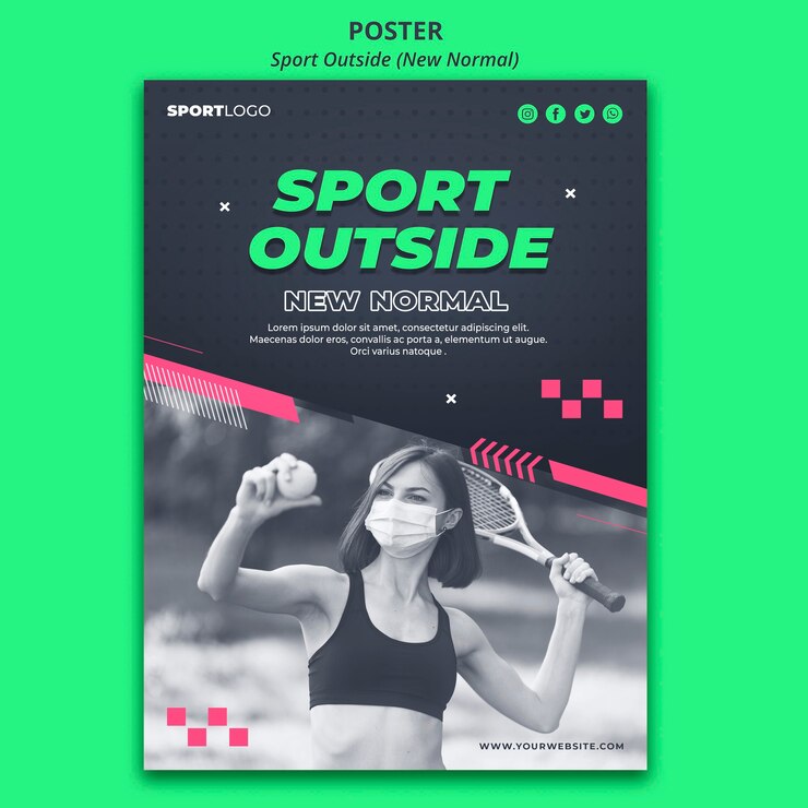 Gratis PSD sport buiten concept poster stijl