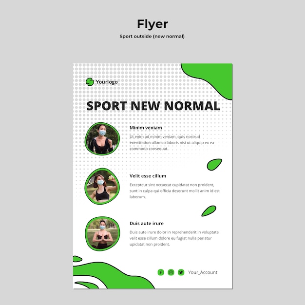 Gratis PSD sport buiten flyer sjabloon met foto