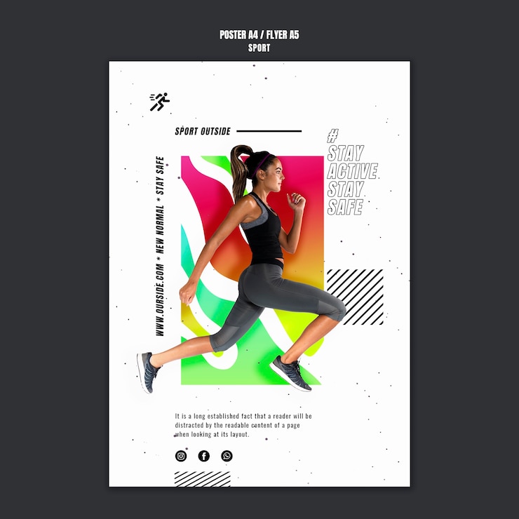 Gratis PSD sport buiten poster sjabloon