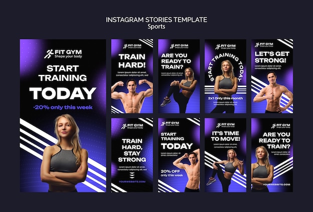 PSD gratuito sport concept instagram stories