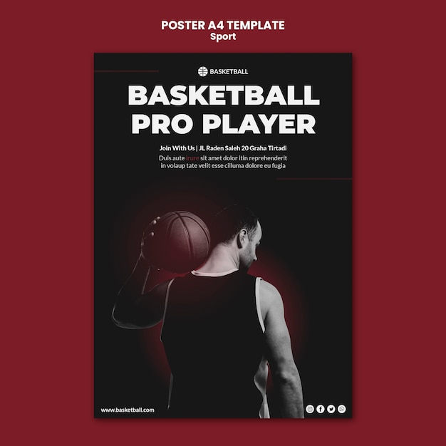 Gratis PSD sport concept poster sjabloon