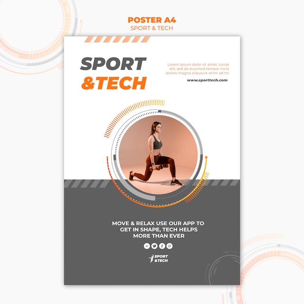 Gratis PSD sport en tech posterontwerp