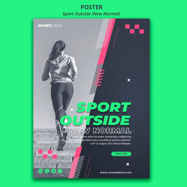 PSD gratuito sport fuori stile poster