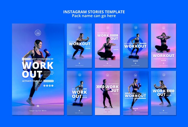 Sport instagram verhalen sjabloon