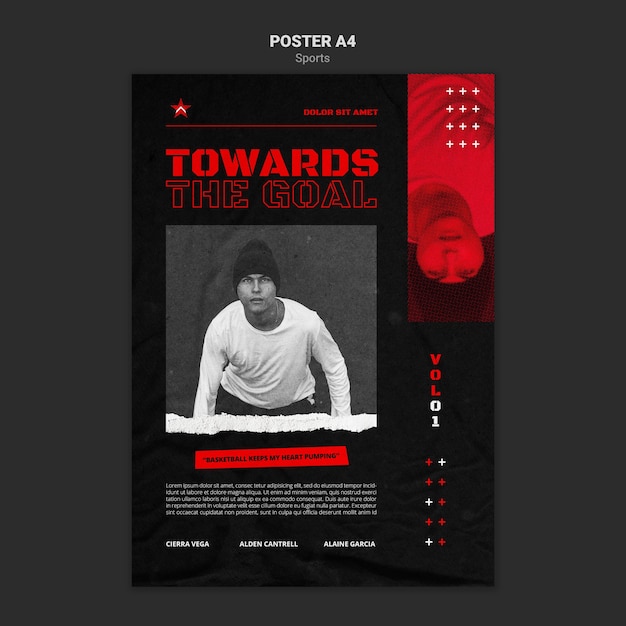 Gratis PSD sport poster sjabloon