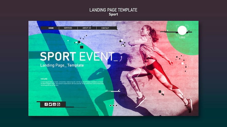 Gratis PSD sport sjabloon bestemmingspagina concept