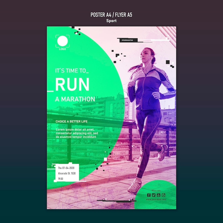 Gratis PSD sport sjabloon poster concept