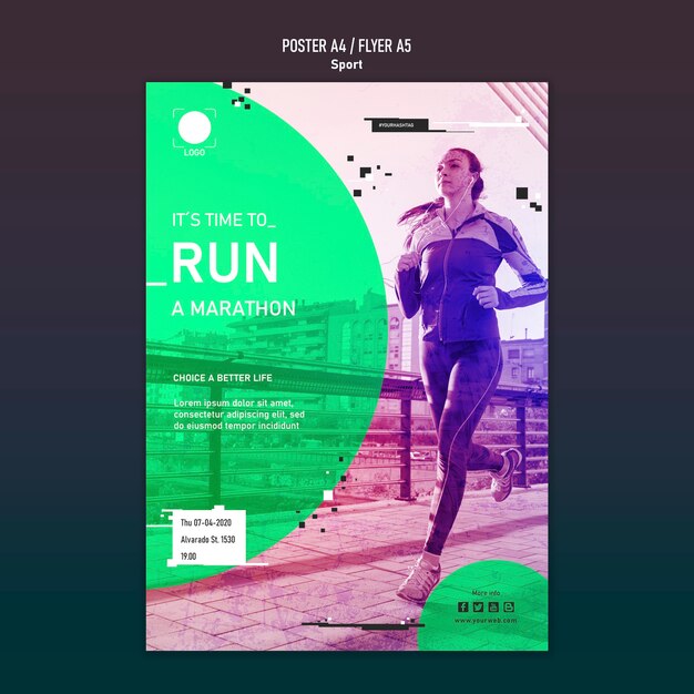 Sport sjabloon poster concept