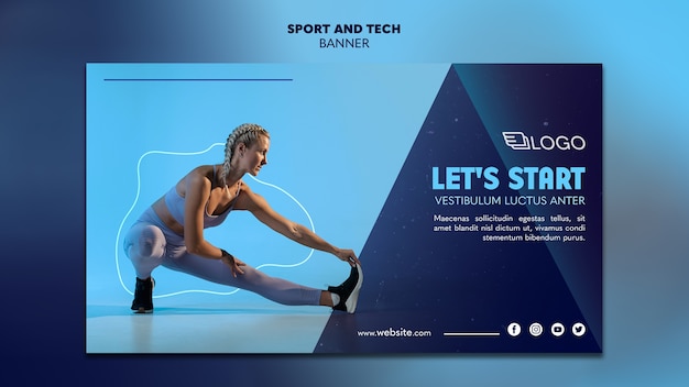 Gratis PSD sport & tech banner sjabloon concept