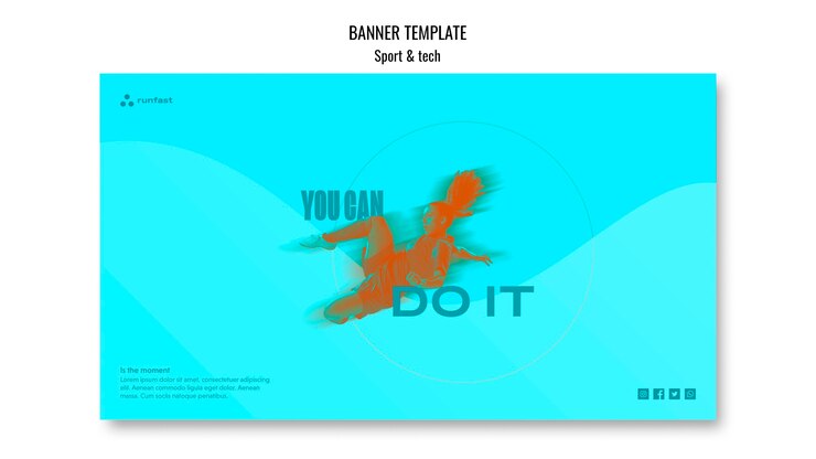 PSD Gratis sport & tech concept banner template
