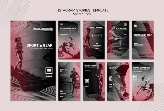 Sport & tech instagram verhalen sjabloon