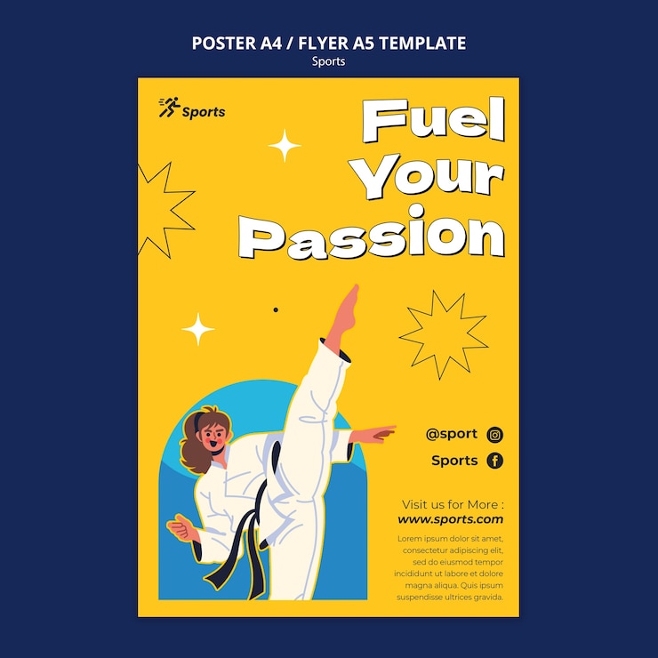 PSD Gratis sport training poster template