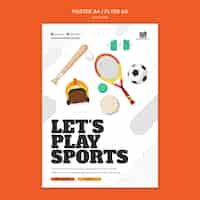 Gratis PSD sport verticale postersjabloon met elementen