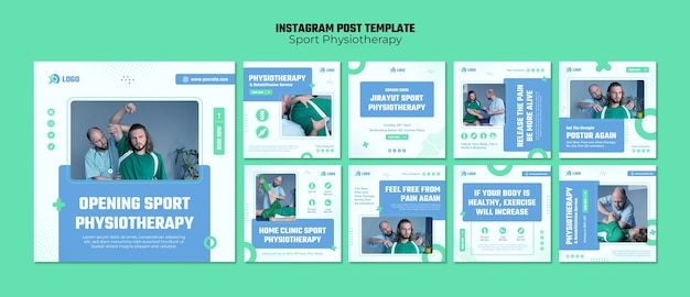 Gratis PSD sportfysiotherapie instagram posts-sjabloon