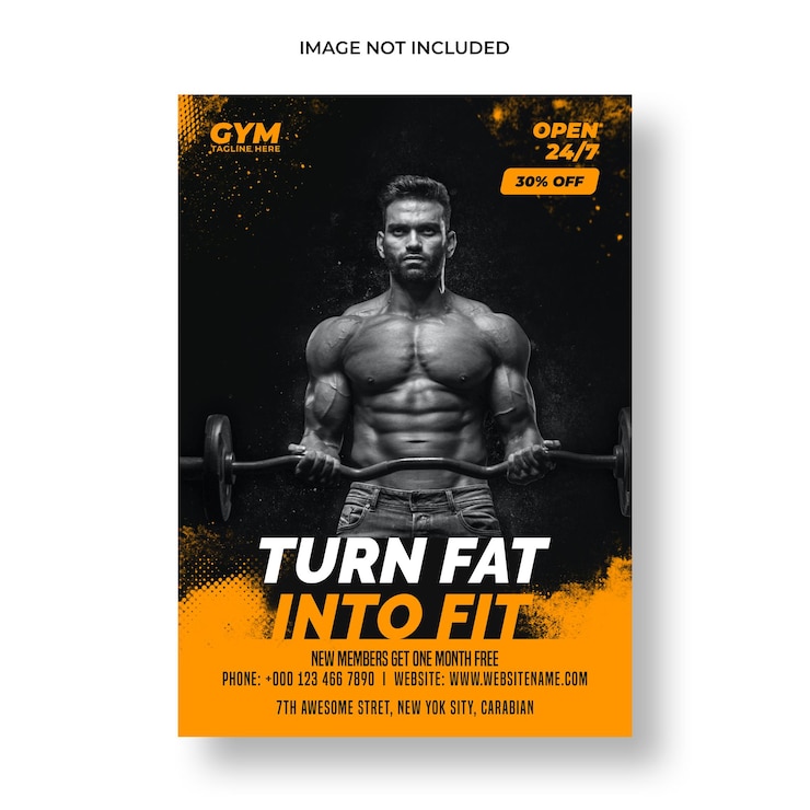 Gratis PSD sportschool fitness flyer en poster sjabloon