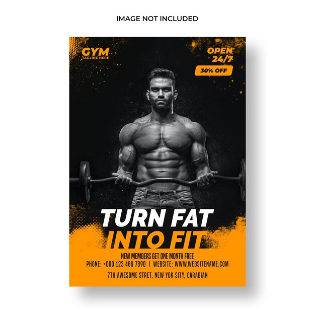 Sportschool fitness flyer en poster sjabloon