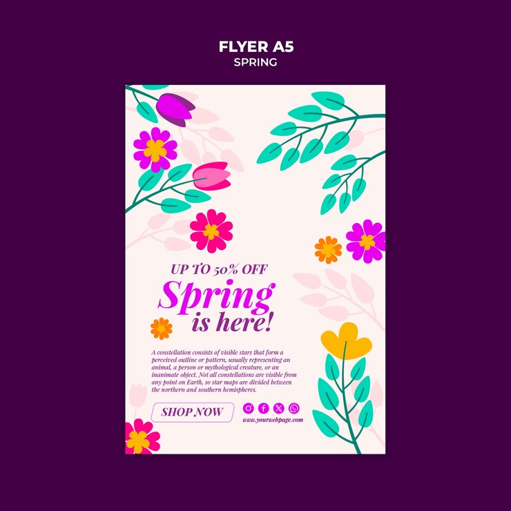 PSD Gratis spring festival flyer template design