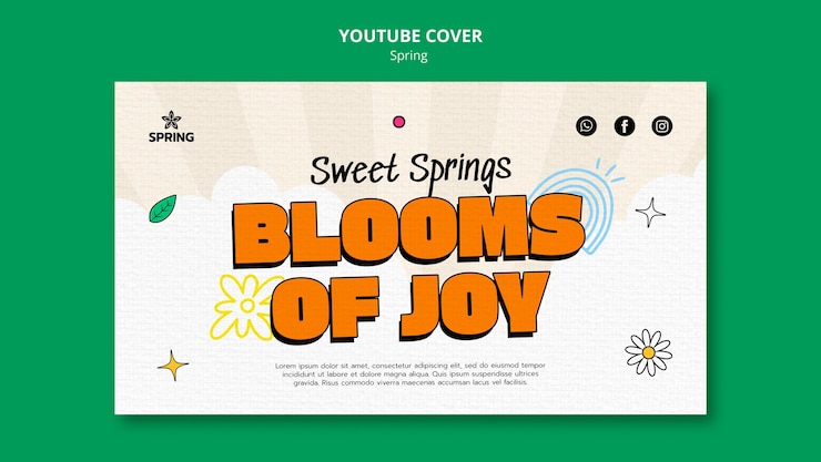 PSD Gratis spring season  youtube cover
