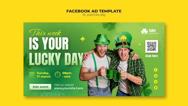 Gratis PSD st. patrick's dag sjabloonontwerp