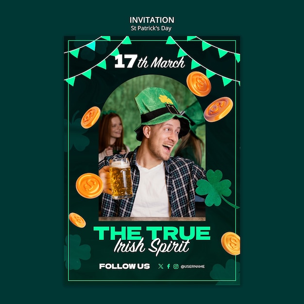 Gratis PSD st patrick's dag sjabloonontwerp