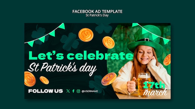 Gratis PSD st patrick's dag sjabloonontwerp