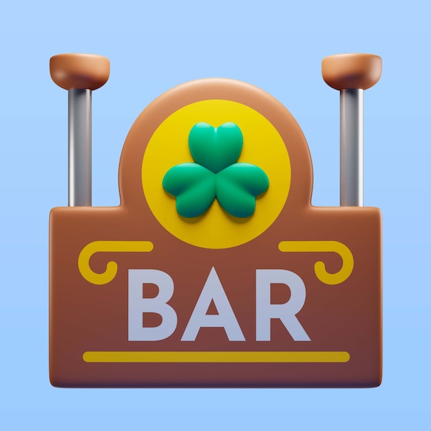 Gratis PSD st patrick's day bar pictogram render