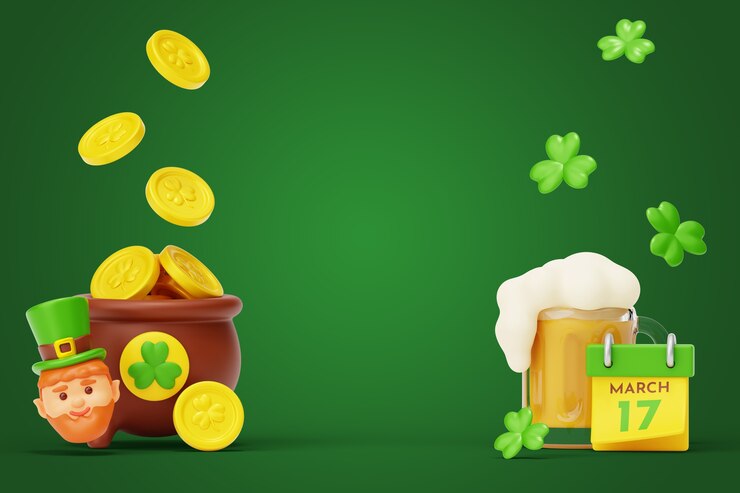 PSD gratuito st. patrick's day sullo sfondo della natura morta