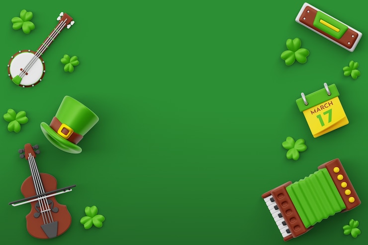 PSD gratuito st. patrick's day sullo sfondo della natura morta