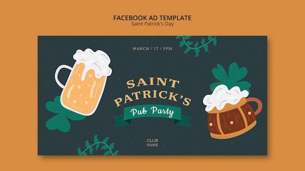 Gratis PSD st patrick's day viering facebook sjabloon