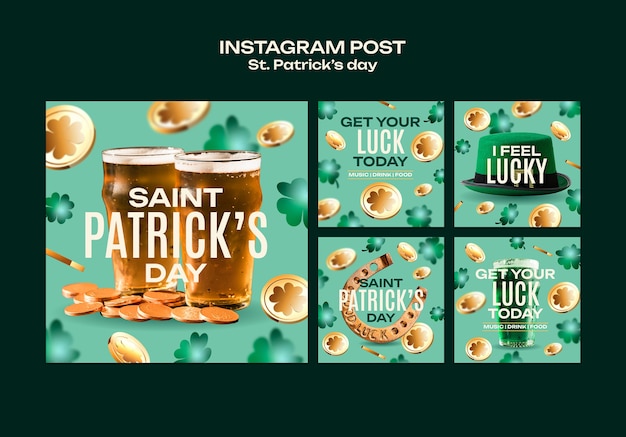 Gratis PSD st patrick's day viering instagram berichten