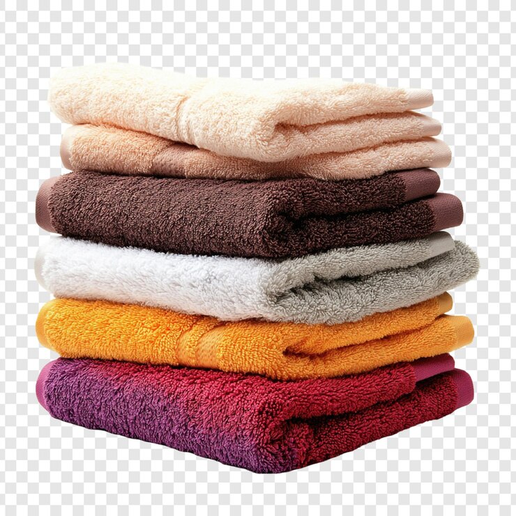 PSD Gratis stack of colorful soft towels