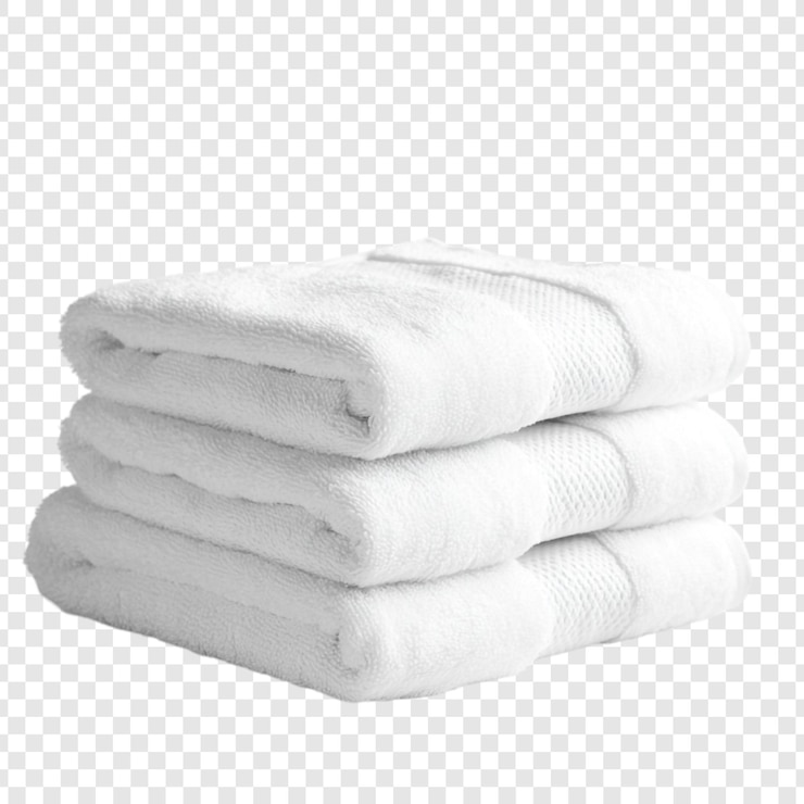 PSD Gratis stack of three luxurious white bath towels soft fluffy absorbent hotelquality cleanliness freshness spa bathroom hygiene