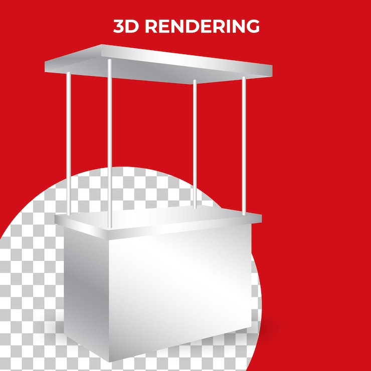 PSD Gratis stan konter 3d untuk acara