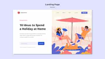 Gratis PSD staycation concept bestemmingspagina