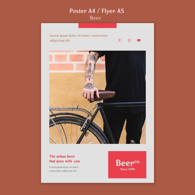 Gratis PSD stedelijke baard poster sjabloon