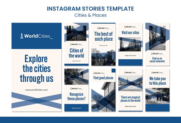 Steden en plaatsen instagram verhalen sjabloon