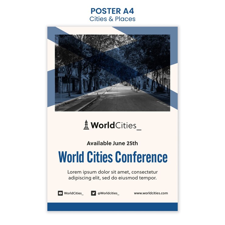 Gratis PSD steden en plaatsen poster sjabloon