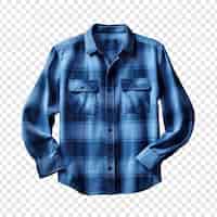 Gratis PSD stijlvol blauw geruite hemd voor mannen geïsoleerd op doorzichtige achtergrond